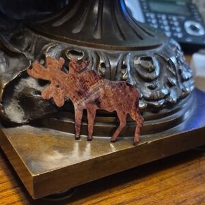 Lazart Brooch Pin Moose Enamel Laser Art Collectors Series Costume Jewelry 2.5"